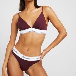 Calvin Klein Triangle Bikini Set Maroon M